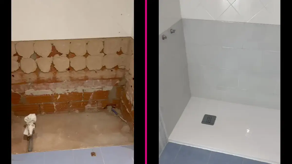 Resultado final del cambio de bañera por plato de ducha